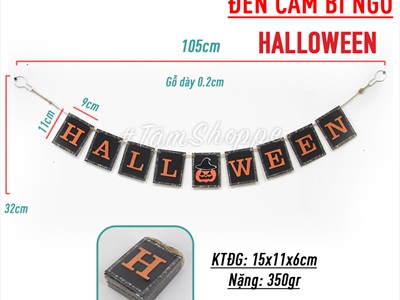 Dây banner chữ Halloween bằng gỗ handmade nhiều kiểu BANER-HLW-01